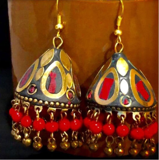 Tibetan Jhumki Earrings