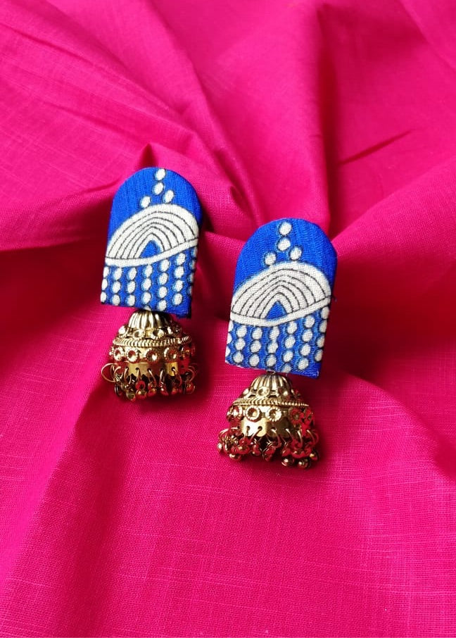 Golden Rainbow Jhumki Earrings