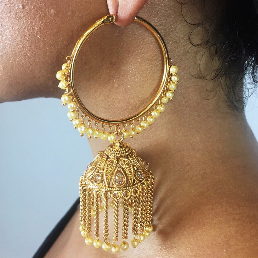 Hoop Dome Palki Earrings