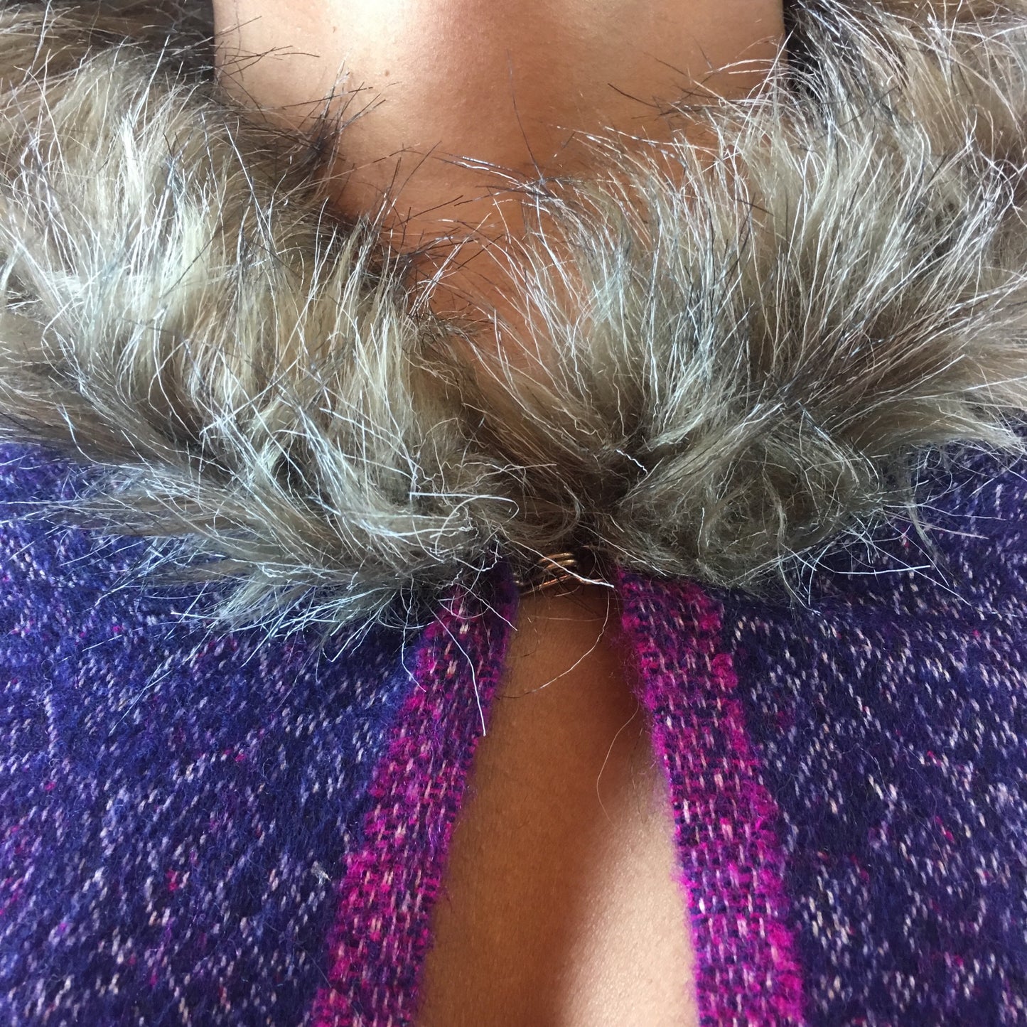 Warm Floral Fuzzies Poncho