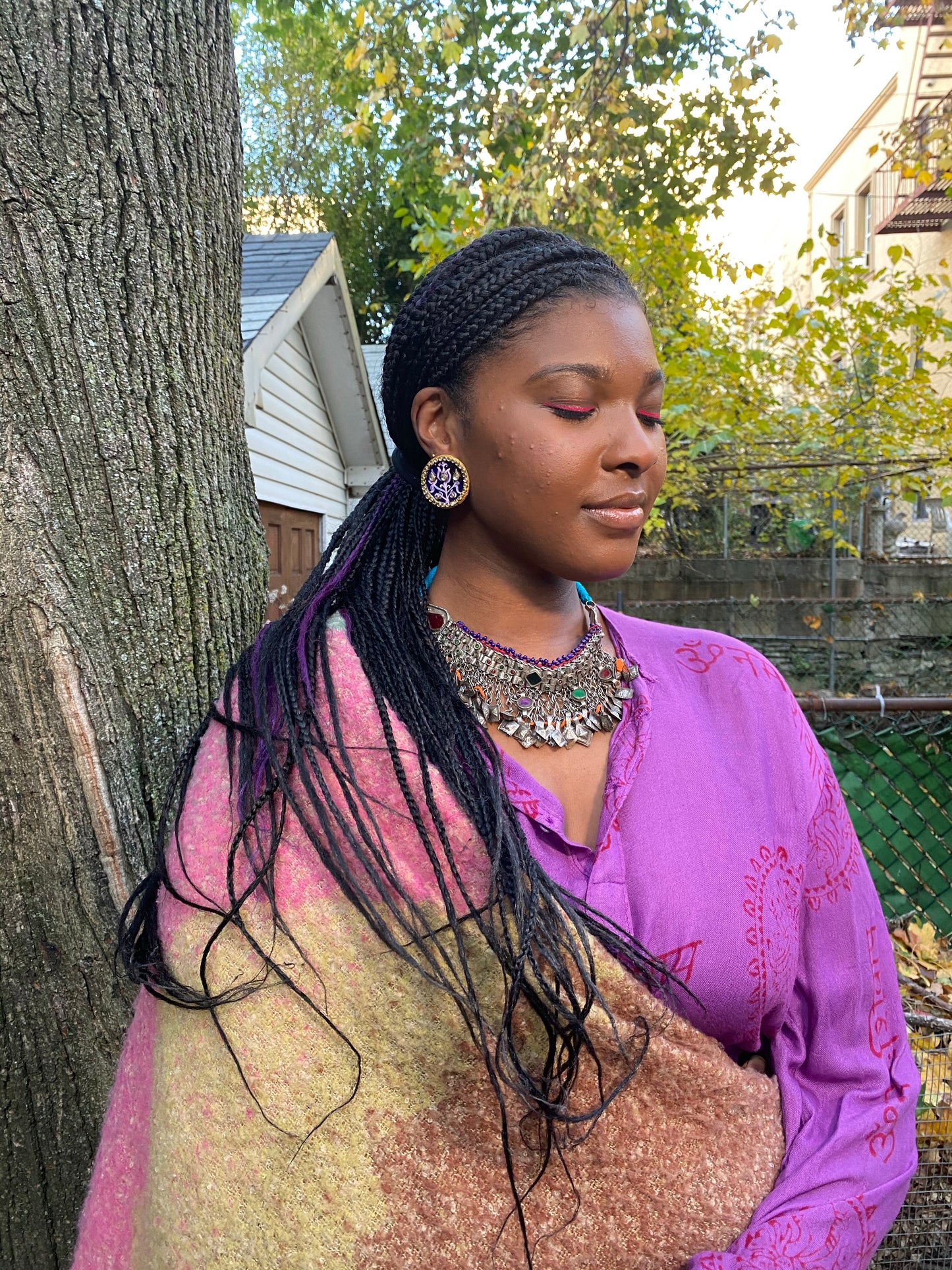 Lavender Lotus Earrings