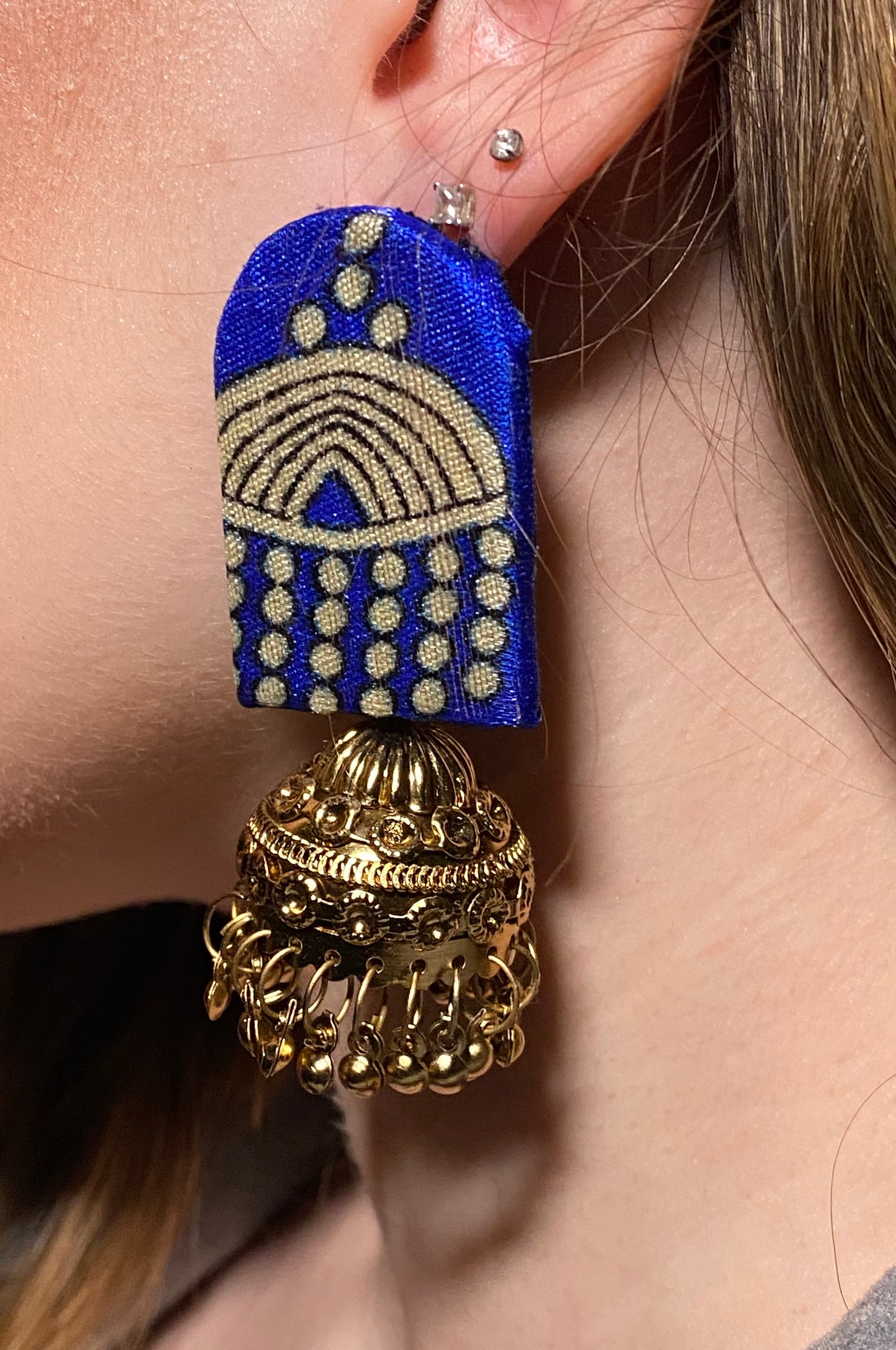 Golden Rainbow Jhumki Earrings