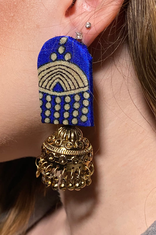 Golden Rainbow Jhumki Earrings