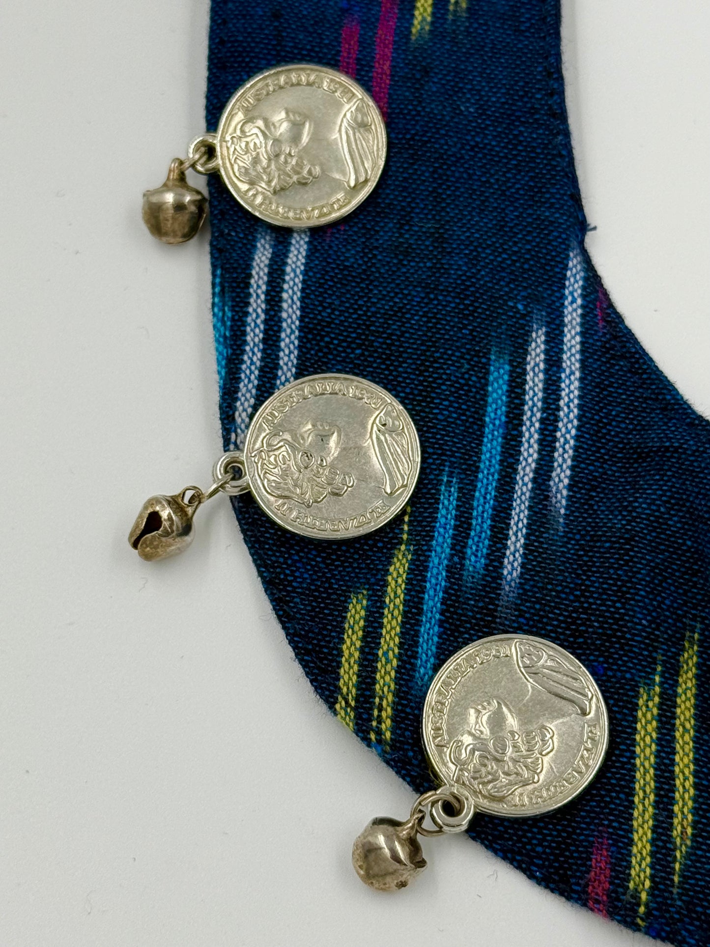 Indigo Ikat Coin Necklace