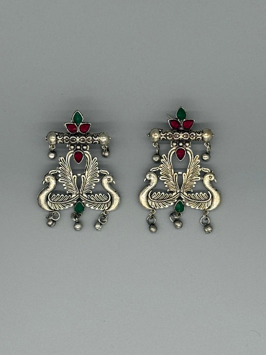 Large Peacock Gem Earrings