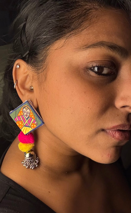 Rajasthani Fabric Puppet Earrings
