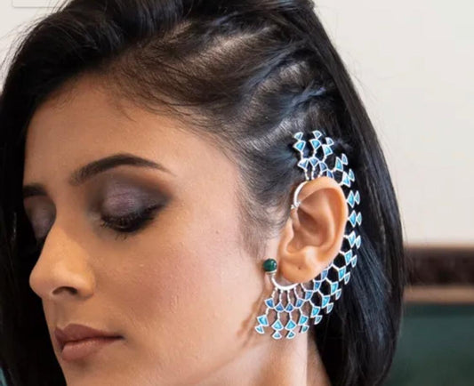 Peacock Cuff Earrings