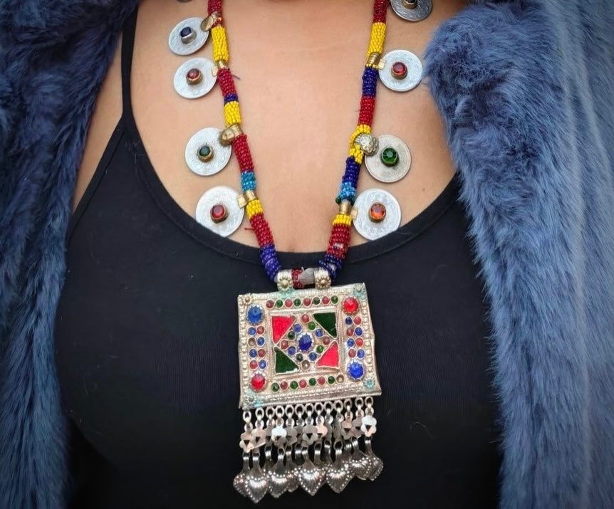Vintage Afghan Mosaic Necklace