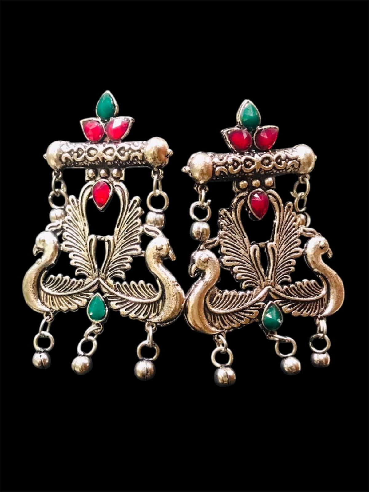 Large Peacock Gem Earrings