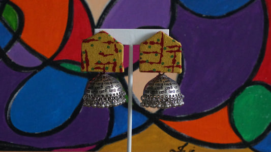 Splatter Fabric Jhumki Earrings