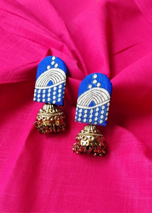 Golden Rainbow Jhumki Earrings
