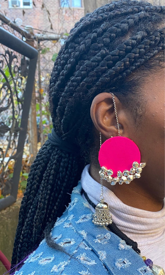 Hot Pink Jingle Dangle Earrings