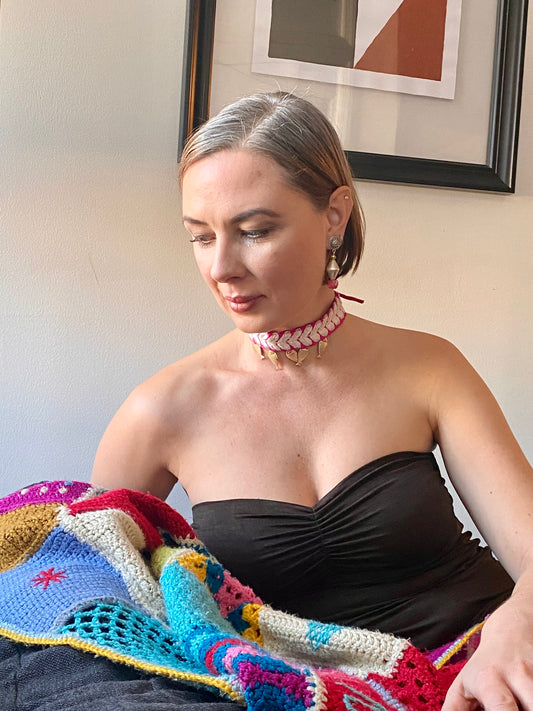 Pink Gem Drop Earrings