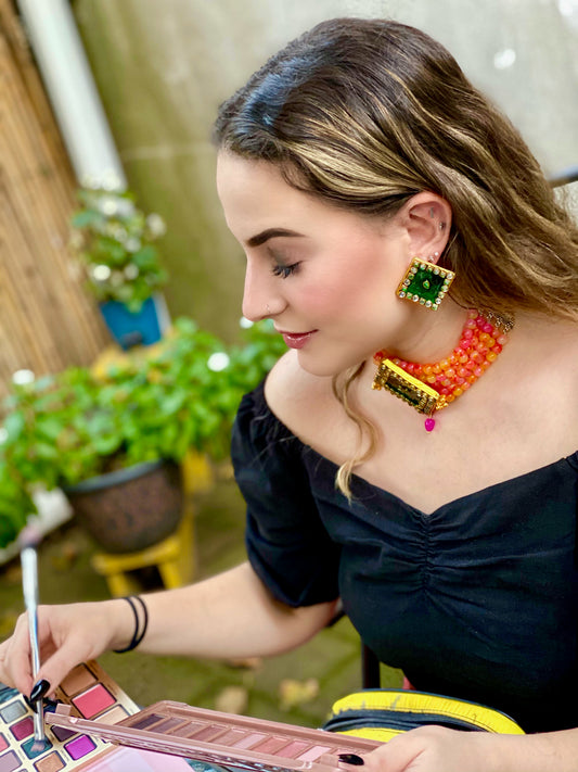 Emerald Ceramic Earrings