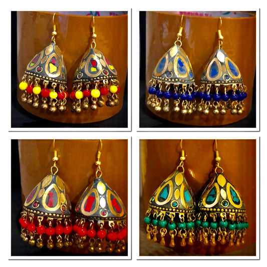 Tibetan Jhumki Earrings