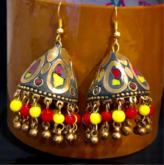 Tibetan Jhumki Earrings