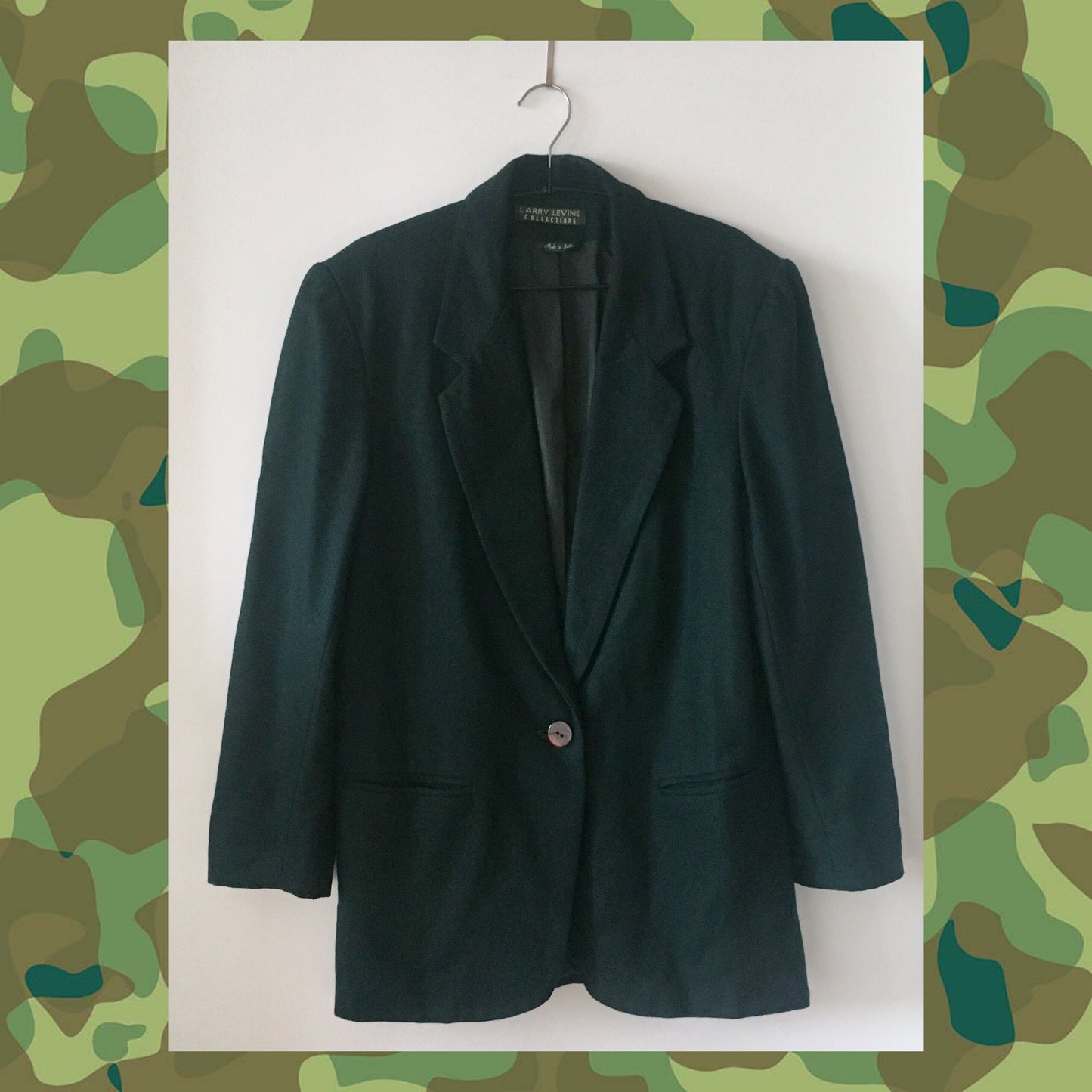 Larry Levine Wool blend Dark Green Coat