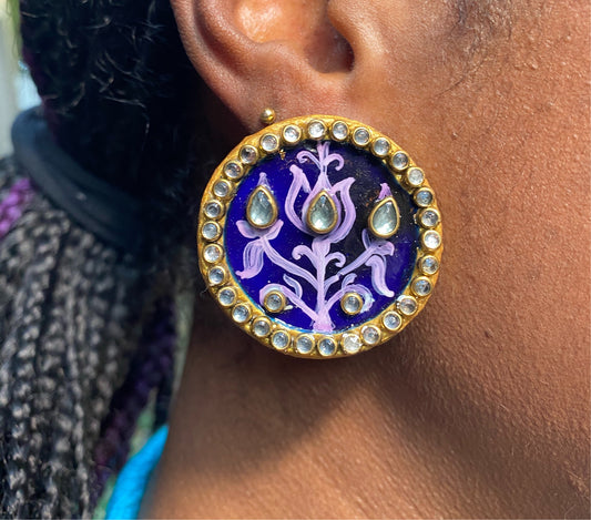 Lavender Lotus Earrings