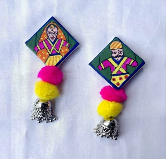 Rajasthani Fabric Puppet Earrings