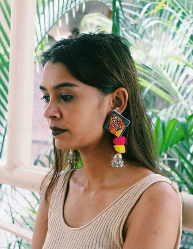 Rajasthani Fabric Puppet Earrings