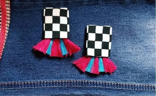 Party Sharty Checkered Earrings