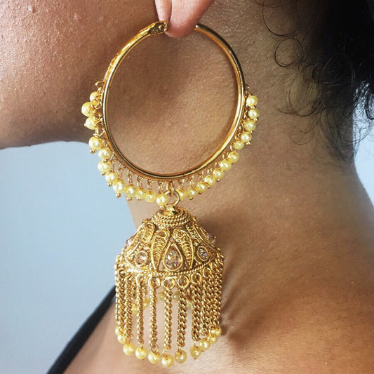 Hoop Dome Palki Earrings