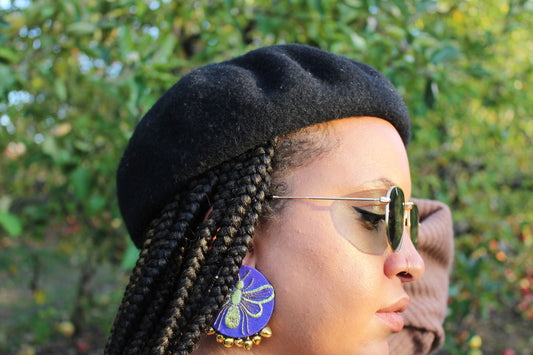 Embroidered Honey Bee Earrings