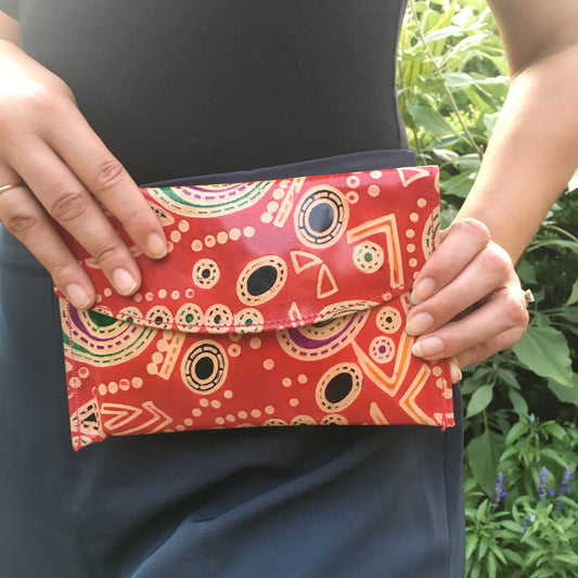 Crimson Doodle Purse Set